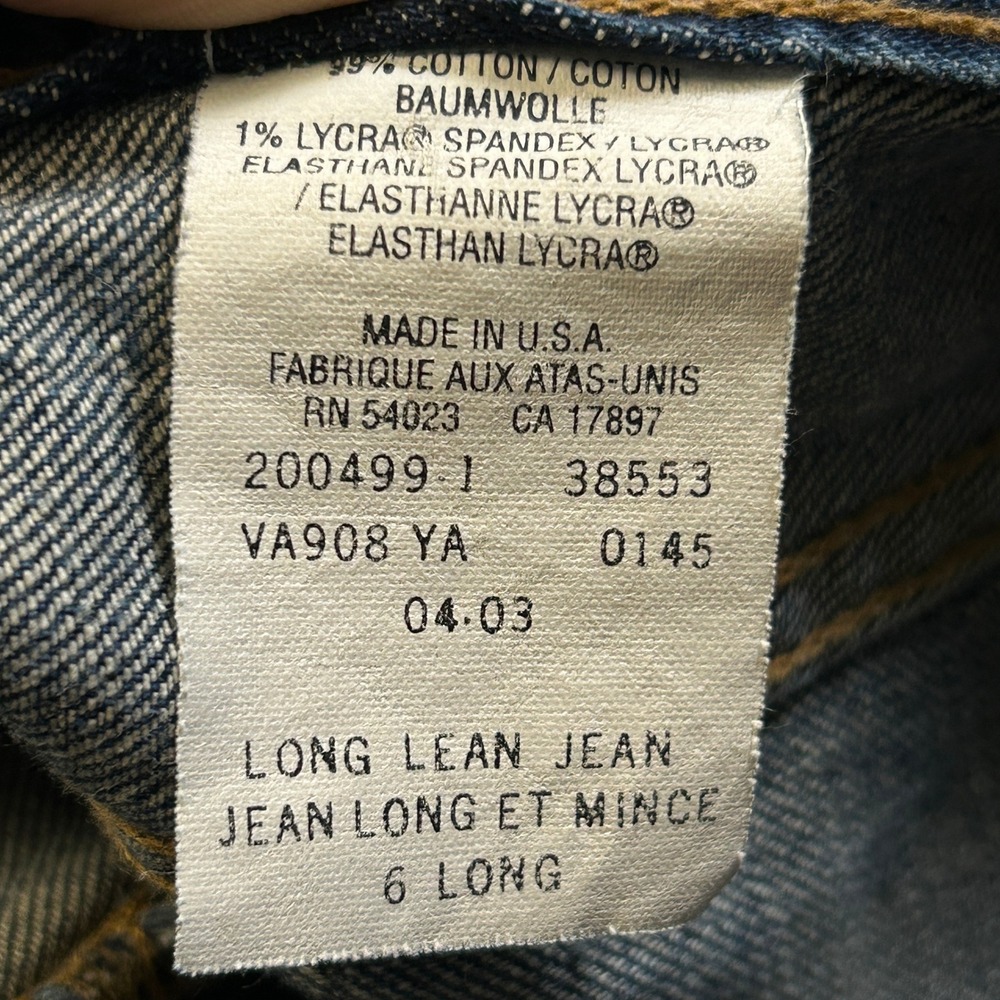 Vintage Gap Long and Lean Flare Jeans Made in USA Blue Stretch Denim 6 Long - Picture 5 of 8